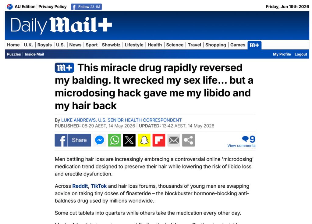 Daily Mail - Finasteride Microdosing
